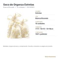 Saco de Organza Estrelas Branco/Dourado 10 unidades - ficha técnica com tamanhos