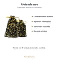 Saco de Organza Estrelas Preto/Dourado 10 unidades - ideias de uso para lembrancinhas