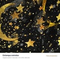 Saco de Organza Estrelas Preto/Dourado 10 unidades - detalhe da estampa