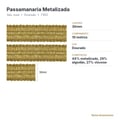 Passamanaria Metalizada Dourada São José 30mm x 10m - ficha técnica