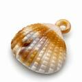 Pingente Conchas Bege Acrílico 17x19mm - vista frontal
