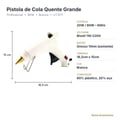 Ficha técnica da pistola de cola quente grande 80W bivolt para bastão 11mm