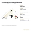 Ficha técnica da pistola de cola quente pequena 20W bivolt para bastão fino 7mm
