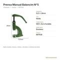 Prensa Manual Balancim N°5 Verde Graziano - ficha técnica