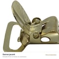 Presilha Jacaré de Metal Dourado 25x33mm para Suspensório e Prendedor de Chupeta - detalhe