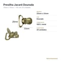 Presilha Jacaré de Metal Dourado 25x33mm para Suspensório e Prendedor de Chupeta - ficha técnica