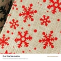 Fita Natal Princess flocos de neve cor cru e vermelho em detalhe