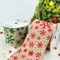 Fita Natal Princess 10cm flocos de neve cru vermelho e cru verde em decoração de Natal