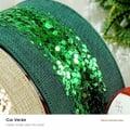 Fita aramada Natal com paetê Princess cor verde em detalhe