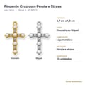 Ficha técnica pingente cruz com pérola e strass 2,7x1,9cm 20 unidades RO.160011
