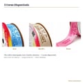 Fita Cetim Estampada Com Carinho Sinimbu - amostra de cores disponíveis 22mm