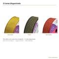 Fita Cetim com Lurex Ouro Cinderela - amostra de cores disponíveis 22mm