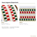 Fita Natal Sinimbu Xadrez 10mm e 38mm comparativo de larguras Branco Verde Vermelho Dourado
