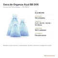 Saco de Organza Azul BB 006 100 unidades - ficha técnica com tamanhos
