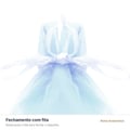 Saco de Organza Azul BB 006 100 unidades - fechamento com fita