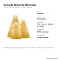 Saco de Organza Dourado 10 unidades - ficha técnica com tamanhos