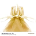 Saco de Organza Dourado 100 unidades - fechamento com fita