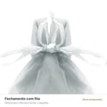 Saco de Organza Prata 100 unidades - fechamento com fita