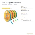 Ficha técnica: Viés de algodão Destaque 12mm/24mm rolo 50 metros